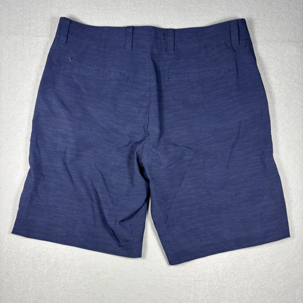 Lot of 2 Callaway Mens Golf Shorts 36 Blue/White Performance Stretch Flat‎ Front